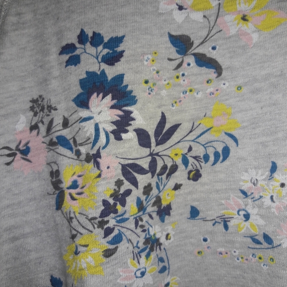 Ann Taylor Loft Gray Floral Sweatshirt L - Picture 3 of 4